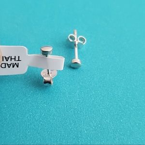 925 Sterling Silver Pin Head Stud Earrings
